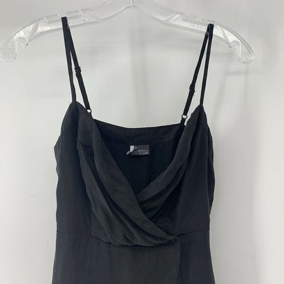 Sparkle & Fade Black Draped V Neck Tank Tunic XS - Picture 2 of 8